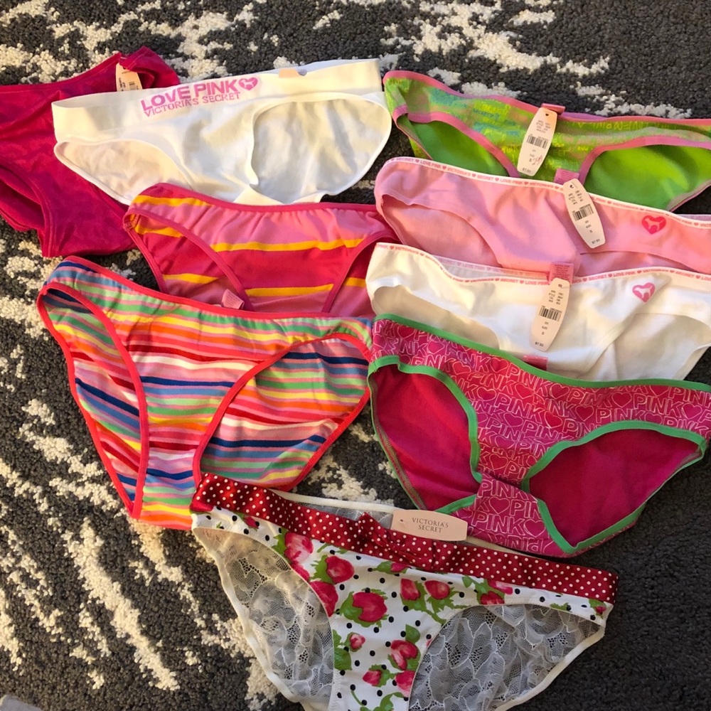9 NWT Victoria Secret pink underwear lot :)
